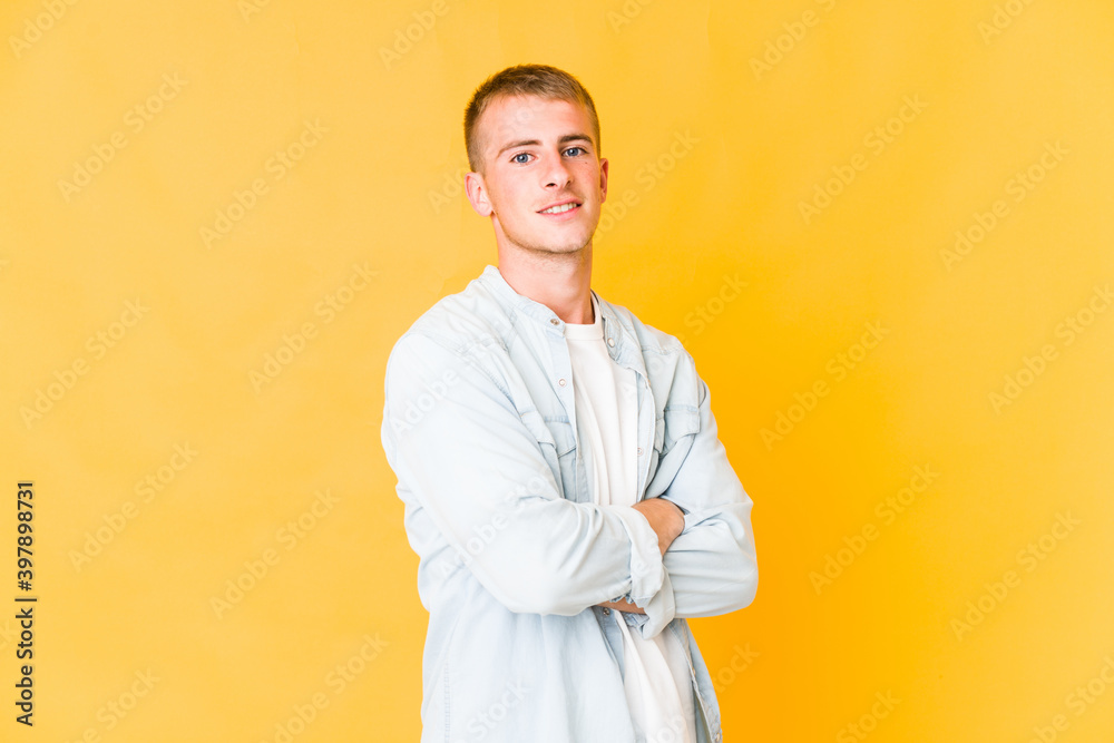Young caucasian handsome man happy, smiling and cheerful. Young caucasian handsome man happy, smiling and cheerful.
