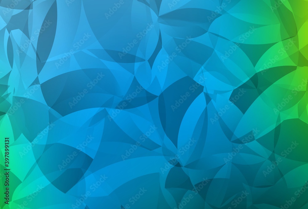 Fototapeta premium Light Blue, Green vector triangle mosaic background.