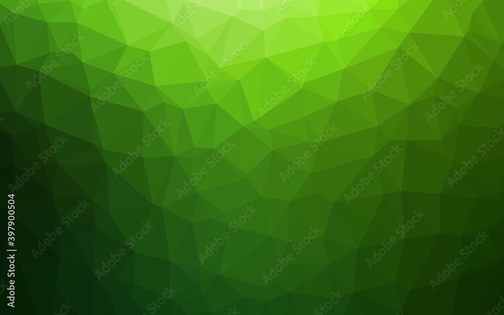 Light Green vector shining triangular pattern. Light Green vector shining triangular pattern.
