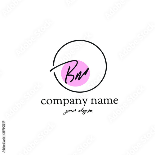 BM handwritten logo for identity