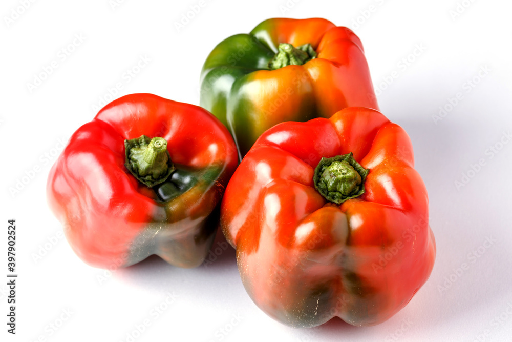 sweet pepper, red, green, yellow paprika, isolated on white background. sweet pepper, red, green, yellow paprika, isolated on white background.