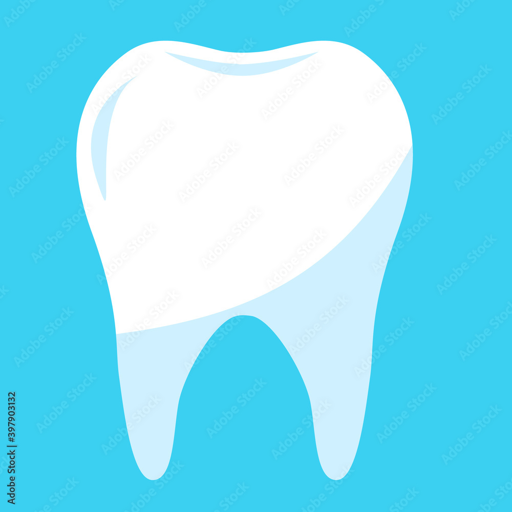 healthy tooth in blue background. dentistry concept vector Illustration. clean tooth