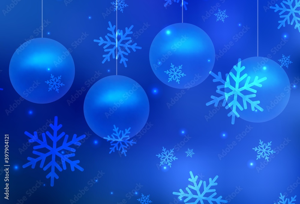 Light BLUE vector layout in New Year style. Light BLUE vector layout in New Year style.