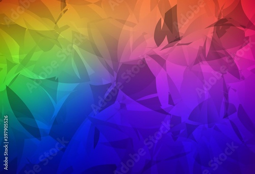 Dark Multicolor vector template with chaotic poly shapes. © smaria2015
