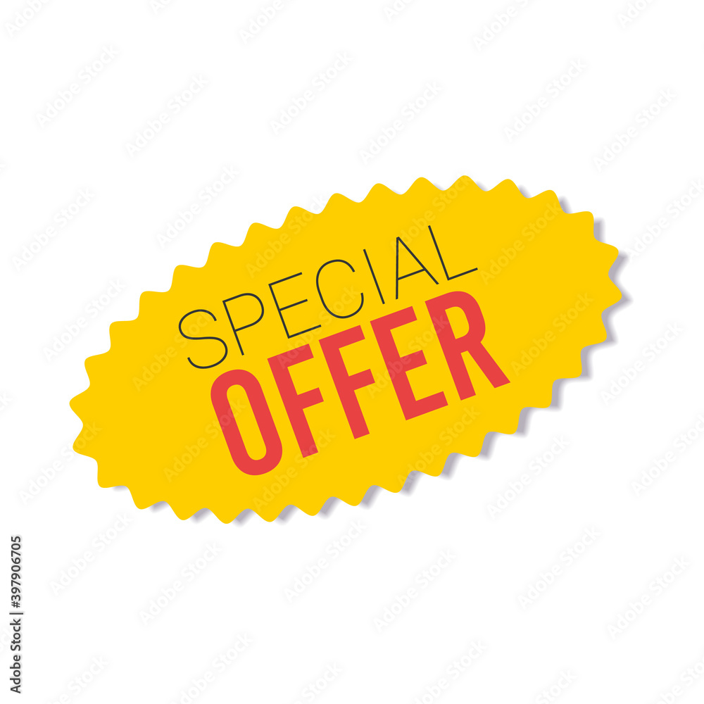 Yellow sale starburst sticker - oval label and badge with stared edges and best offer and discount signs. Yellow sale starburst sticker - oval label and badge with stared edges and best offer and discount signs.