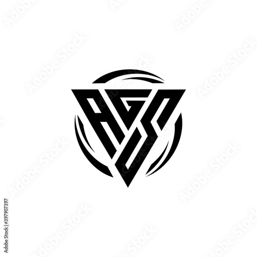  Letter AGS triangle monogram cool modern simple logo vector