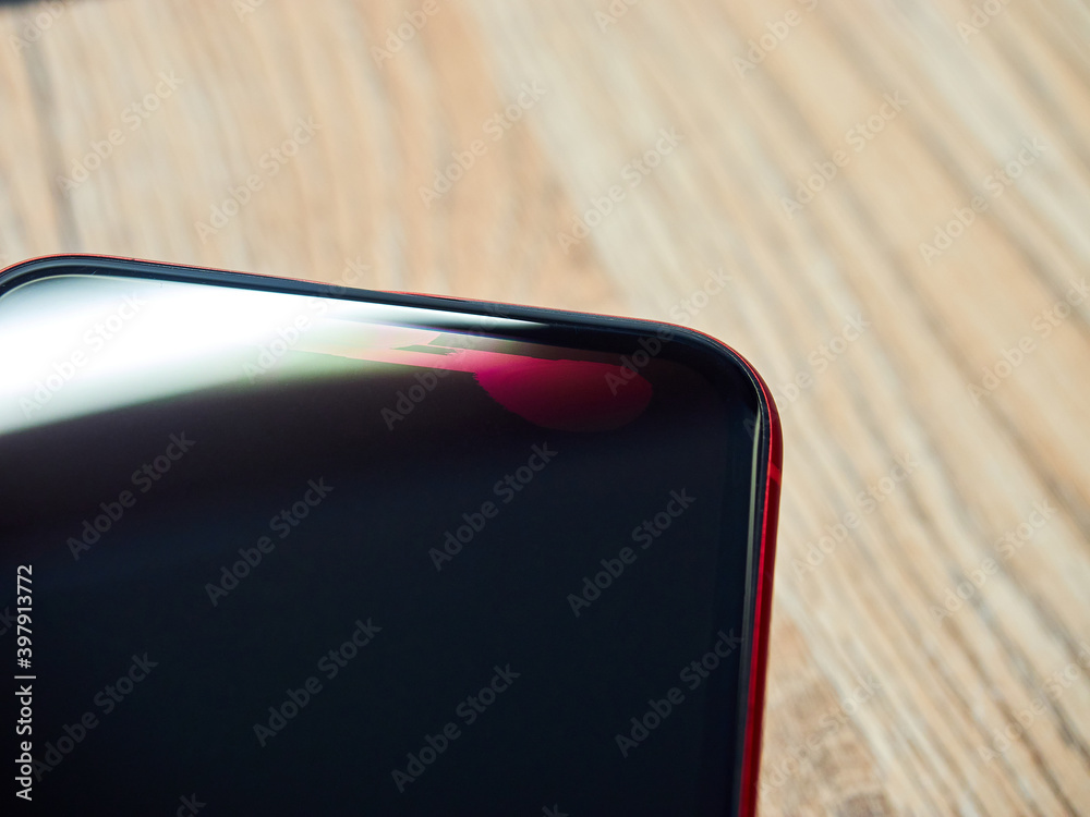 Damage and spot stains on the matrix of display of a modern smartphone ...
