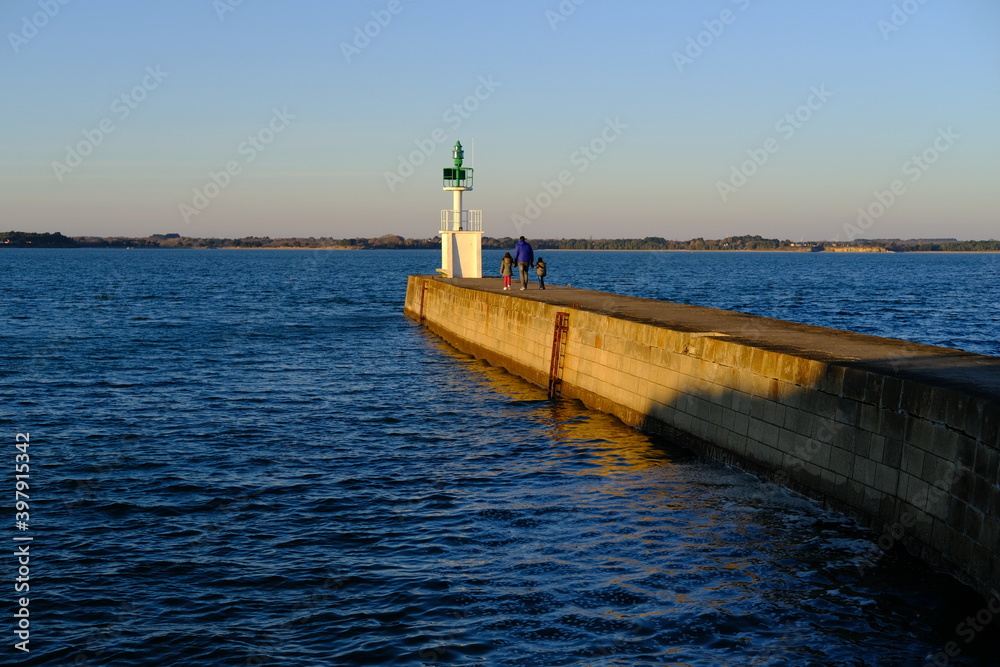 The small lighthouse of Mesquer in the west of France. The small lighthouse of Mesquer in the west of France.