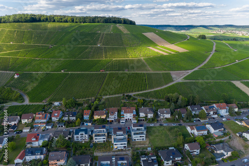 Panorama über Erlenbach, Weinberge, Weinanbau, grüne Felder in Baden Württemberg in Deutschland photo