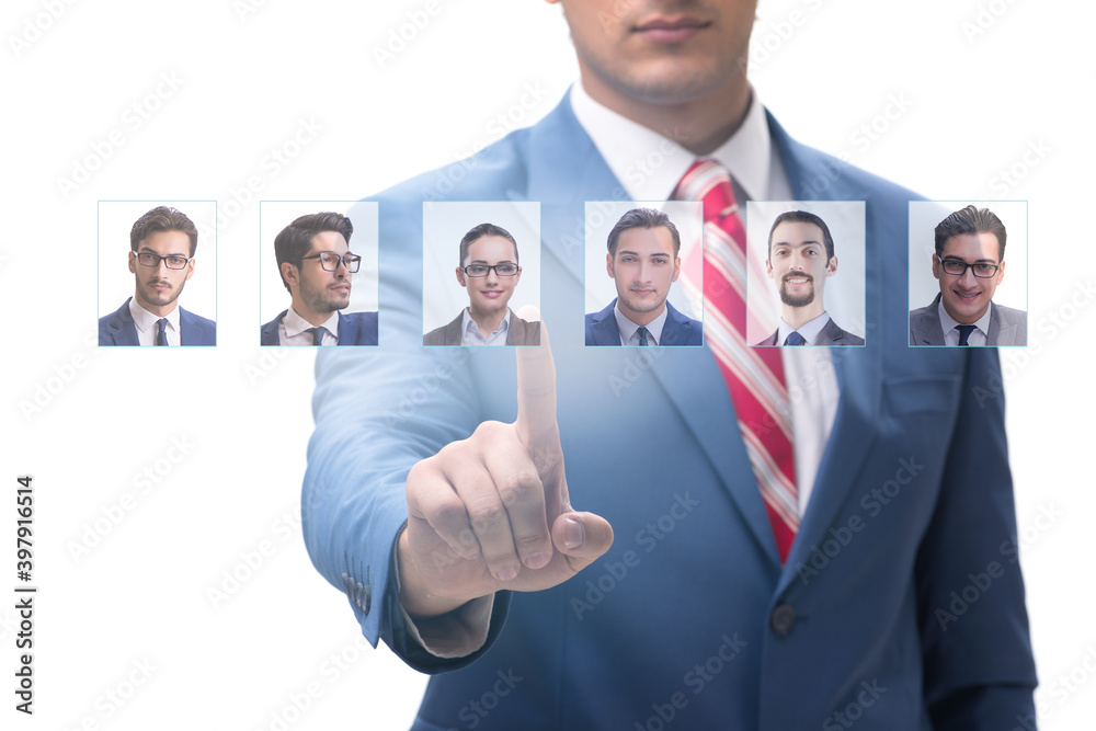Recruitment and employment concept with businessman Recruitment and employment concept with businessman