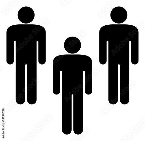 People crowd icon with flat style. Isolated vector people crowd icon image on a white background.