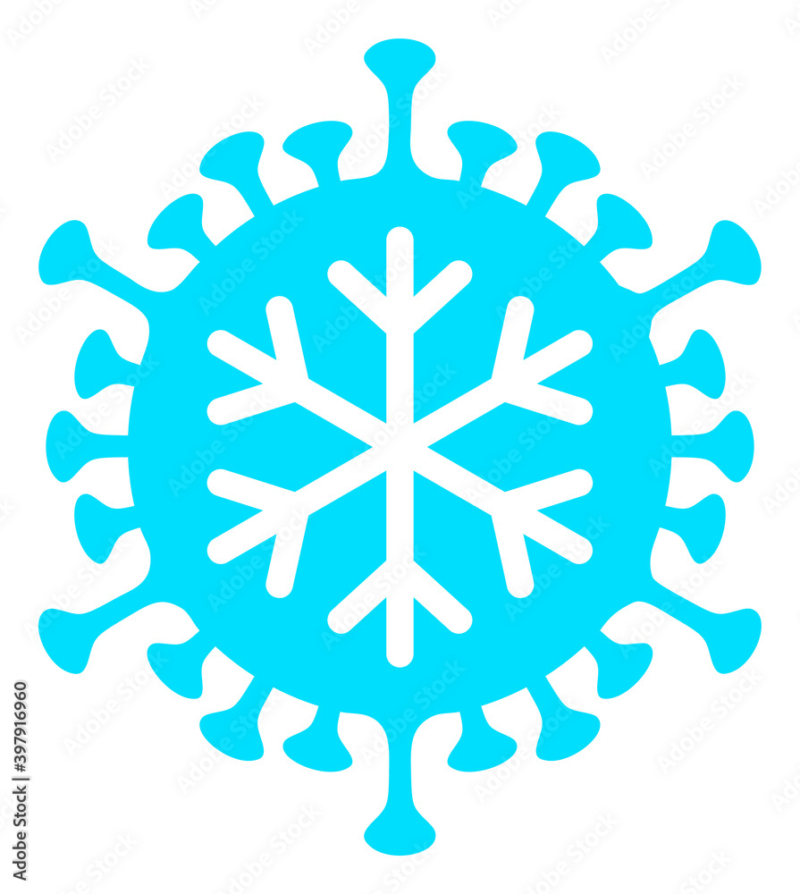 Winter virus icon with flat style. Isolated vector winter virus icon image on a white background.