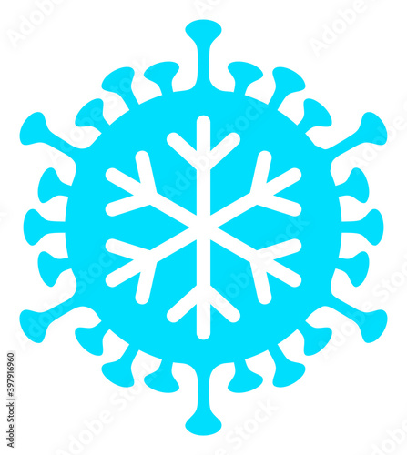 Winter virus icon with flat style. Isolated vector winter virus icon image on a white background.