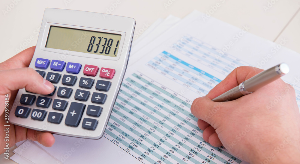 Finance analyst looking and financial reports Finance analyst looking and financial reports