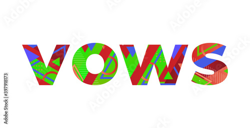 Vows Concept Retro Colorful Word Art Illustration