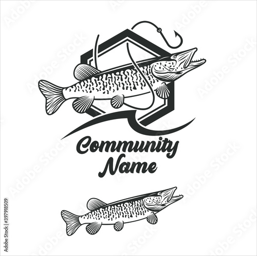 Tableau sur toile illustration of muskies. vector art.