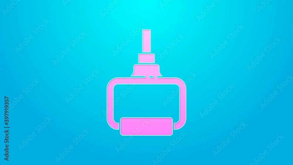 Pink line TPX loop training equipment icon isolated on blue background. Sport equipment. 4K Video motion graphic animation Pink line TPX loop training equipment icon isolated on blue background. Sport equipment. 4K Video motion graphic animation
