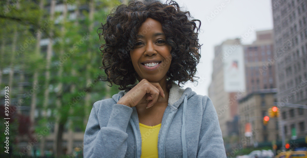 Black African American woman in city Black African American woman in city