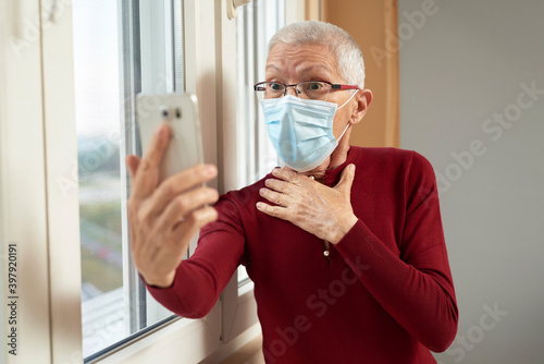 Elderly lady shocked at the information she found