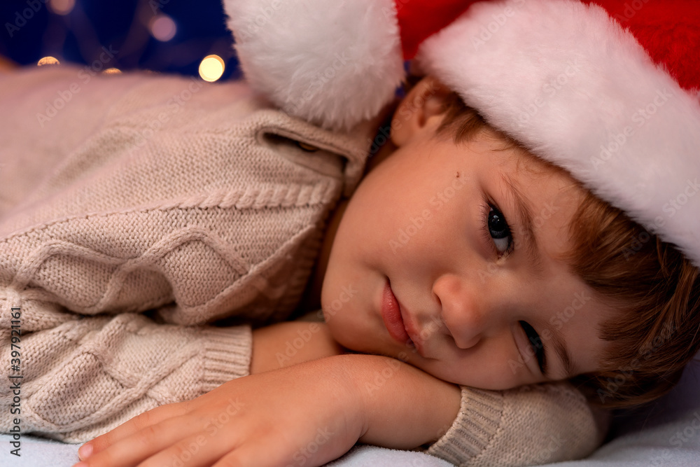 A child waiting for the new year A child waiting for the new year