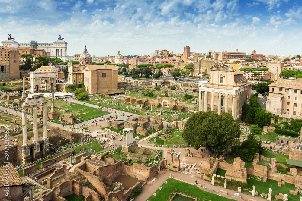 The ruins of the Roman Forum, Rome, Italy