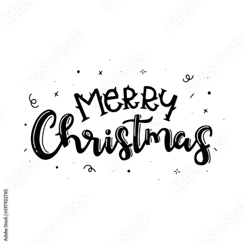 Merry Christmas. Cute Merry Christmas card design. Typography design postcard. Can be used for banners, invitations, greeting cards, postcards, gifts and others.