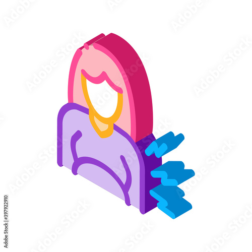 contractions pregnant woman color icon vector. isometric contractions pregnant woman sign. color isolated symbol illustration
