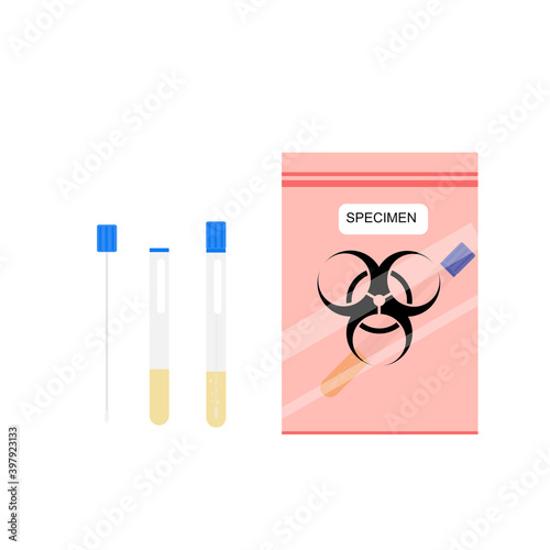 Cartoon of swap and vaccum  specimen  tube