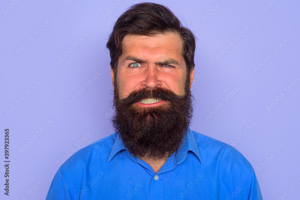 Smiling man. Bearded man portrait. Happy smiling bearded man. Smile. Portrait of smiling bearded man. Isolated. Bearded men.