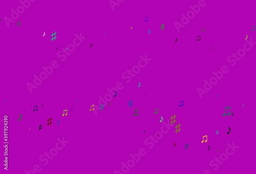 Light Multicolor, Rainbow vector texture with musical notes.