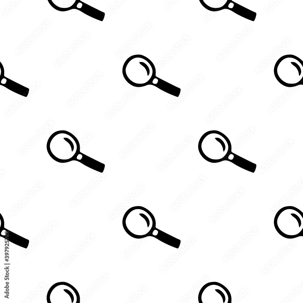 Seamless pattern with hand drawn magnifier. Doodle style vector illustration isolated on white background. For interior design, wallpaper, packaging, posters, cards. Seamless pattern with hand drawn magnifier. Doodle style vector illustration isolated on white background. For interior design, wallpaper, packaging, posters, cards.