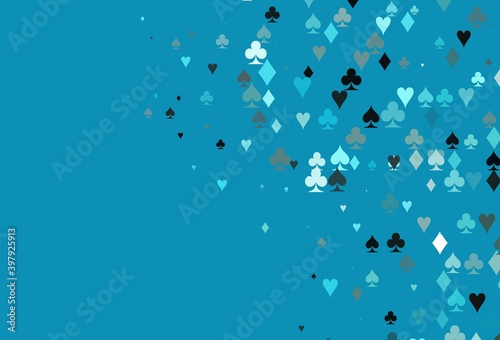 Light BLUE vector cover with symbols of gamble.