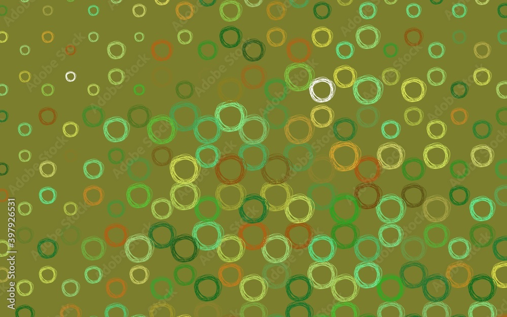 Light Green, Yellow vector pattern with spheres.