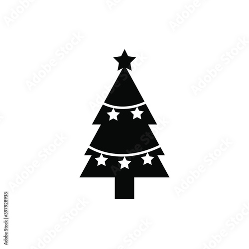 Christmas tree line icon, decorated conifer outline and filled vector sign, linear and full pictogram isolated on white, logo illustration