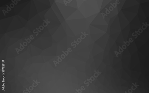 Dark Silver, Gray vector polygonal background.