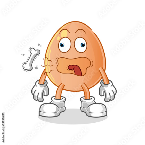 egg burp mascot. cartoon vector