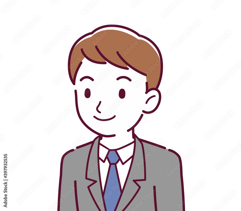 Young male employee in a gray suit Young male employee in a gray suit