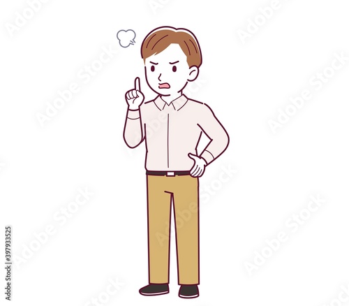 Young man in a pink Y-shirt