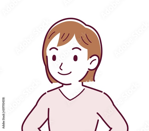 Pretty girl in pink sweater