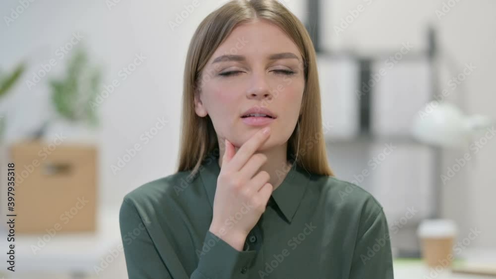 Portrait of Pensive Young Woman Thinking Portrait of Pensive Young Woman Thinking