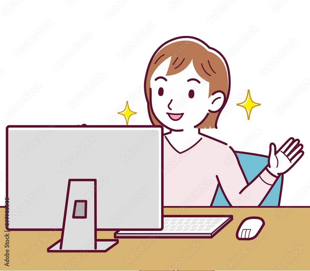 Young woman using a personal computer Young woman using a personal computer