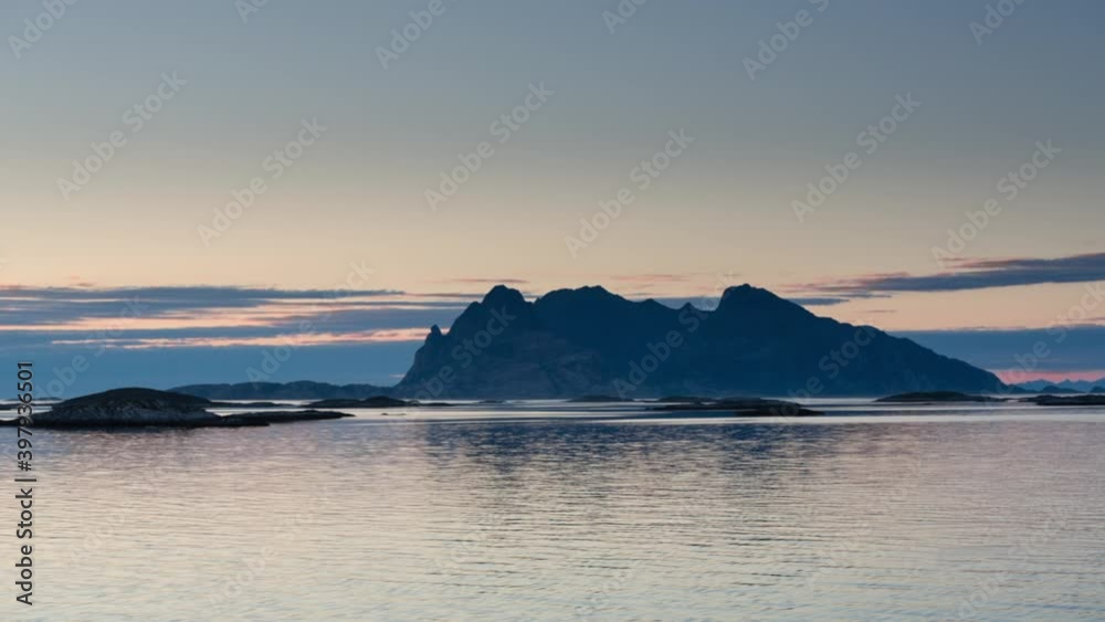 Midnight view of the Landgode island in Norway by summer. Midnight view of the Landgode island in Norway by summer.