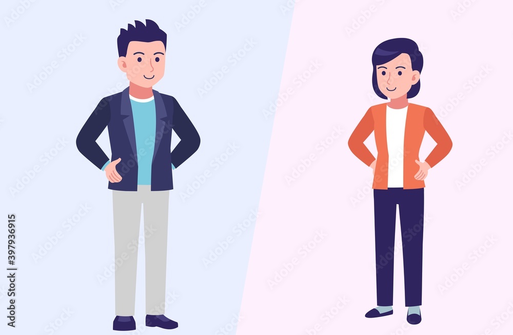 Young and healthy men and women with background Young and healthy men and women with background