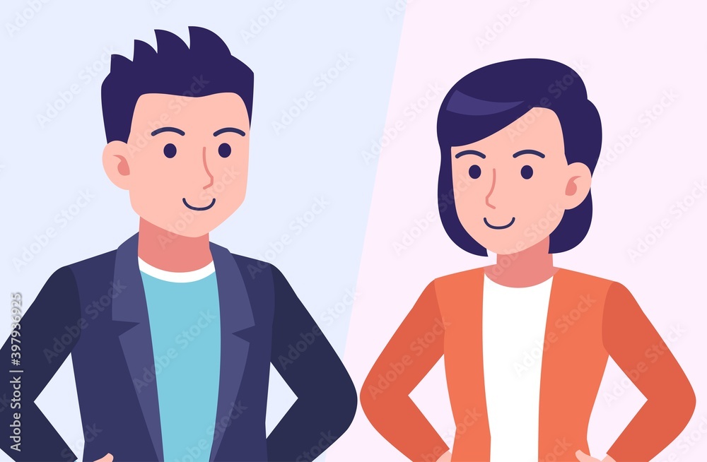 Young and healthy men and women with background Young and healthy men and women with background