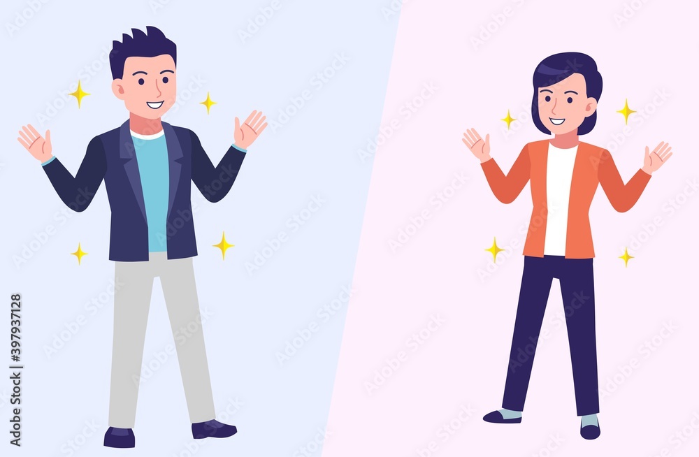 Young and healthy men and women with background Young and healthy men and women with background