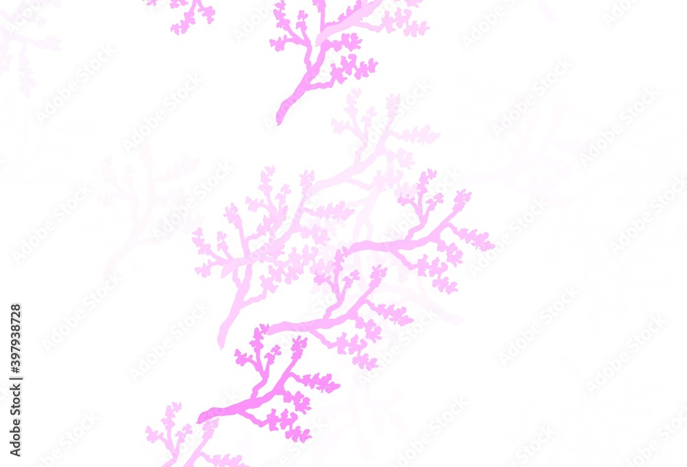 Light Pink vector doodle pattern with sakura. Light Pink vector doodle pattern with sakura.