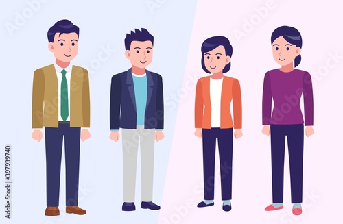 Four young and healthy men and women
