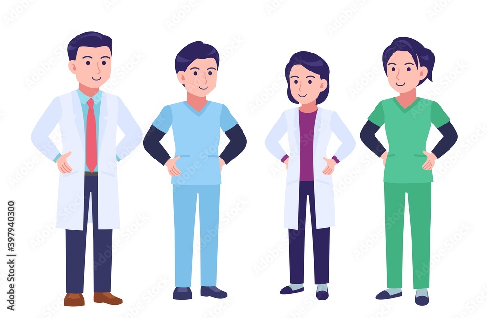 Young and healthy healthcare professionals