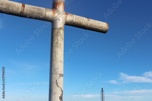  cross in the blue sky of Caparaó national park