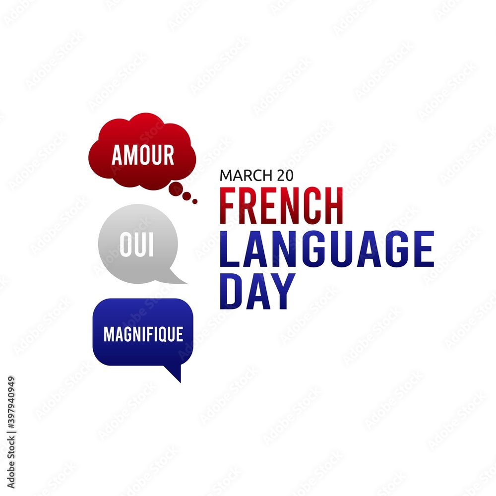 French Language Day Vector Illustration. Suitable for greeting card poster and banner. French Language Day Vector Illustration. Suitable for greeting card poster and banner.